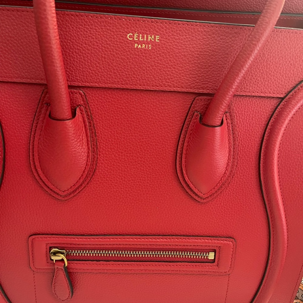 Celine In Pristine Condition Red Mini Luggage Han… - image 2